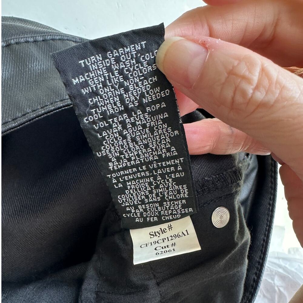 1822 Denim Black Shimmer Leatherette Skinny Pant 30 P / 10 P - Picture 13 of 16